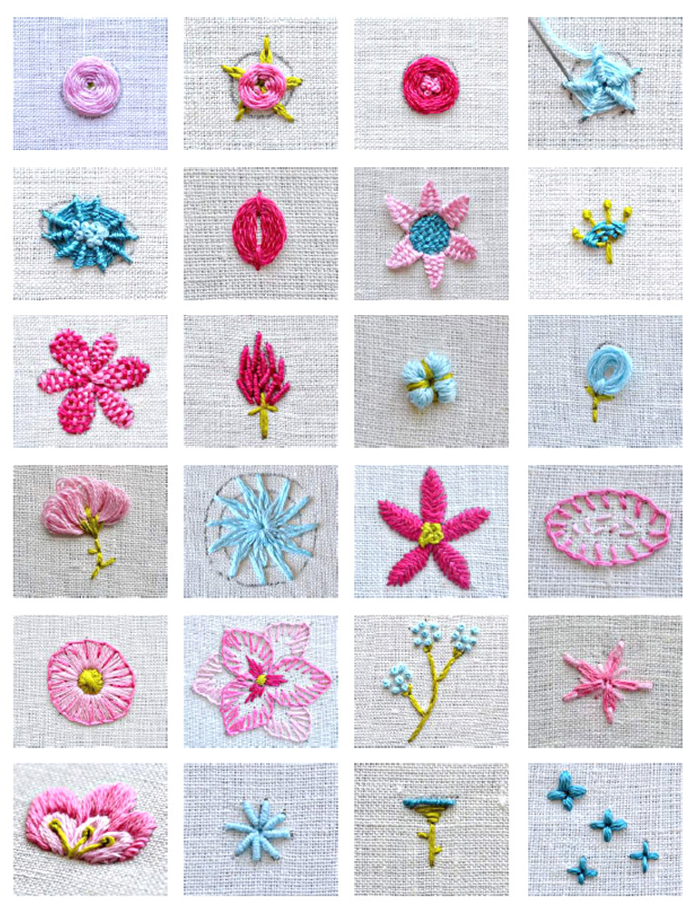 Flower embroidery stitch book